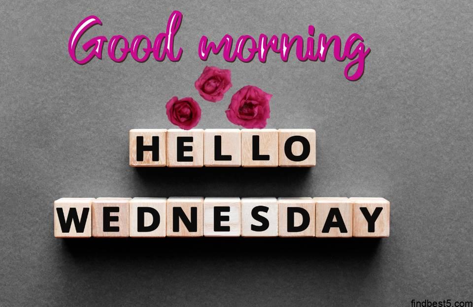Good morning wednesday images with grey background and blocks