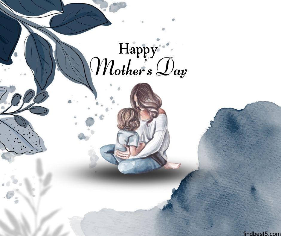 7 1 Mothers Day Images for Whatsapp free download happy mothers day images free download with mother and baby with blue background