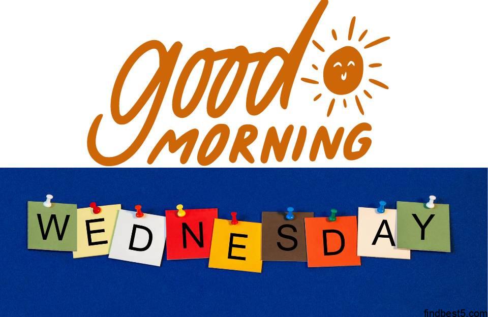 Good morning wednesday images in multicolor background