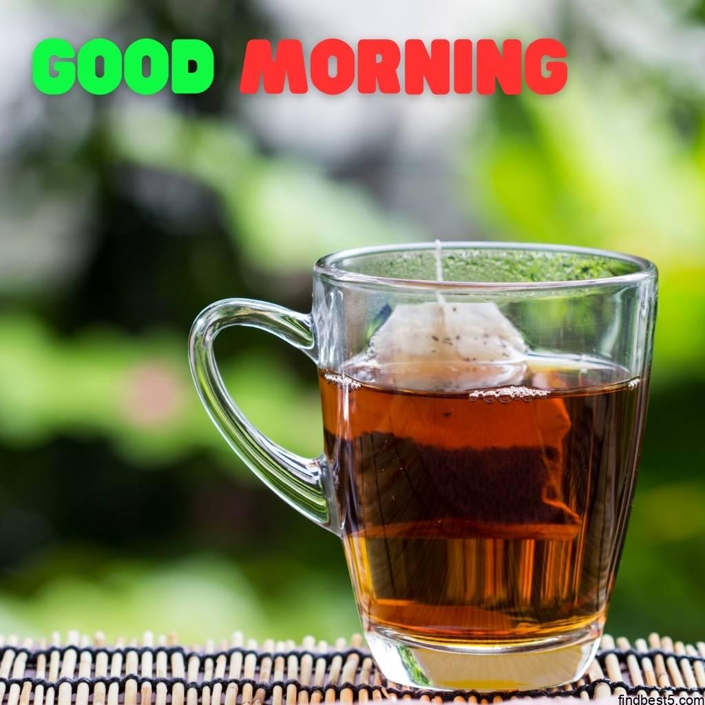 good morning images with green tea